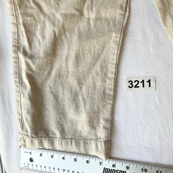 Jaclyn Smith Classic Women Linen Capri Pants size M Natural Beige Elastic Waist - Picture 6 of 9